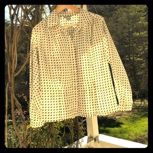 White button down rayon Evan-Picone shirt